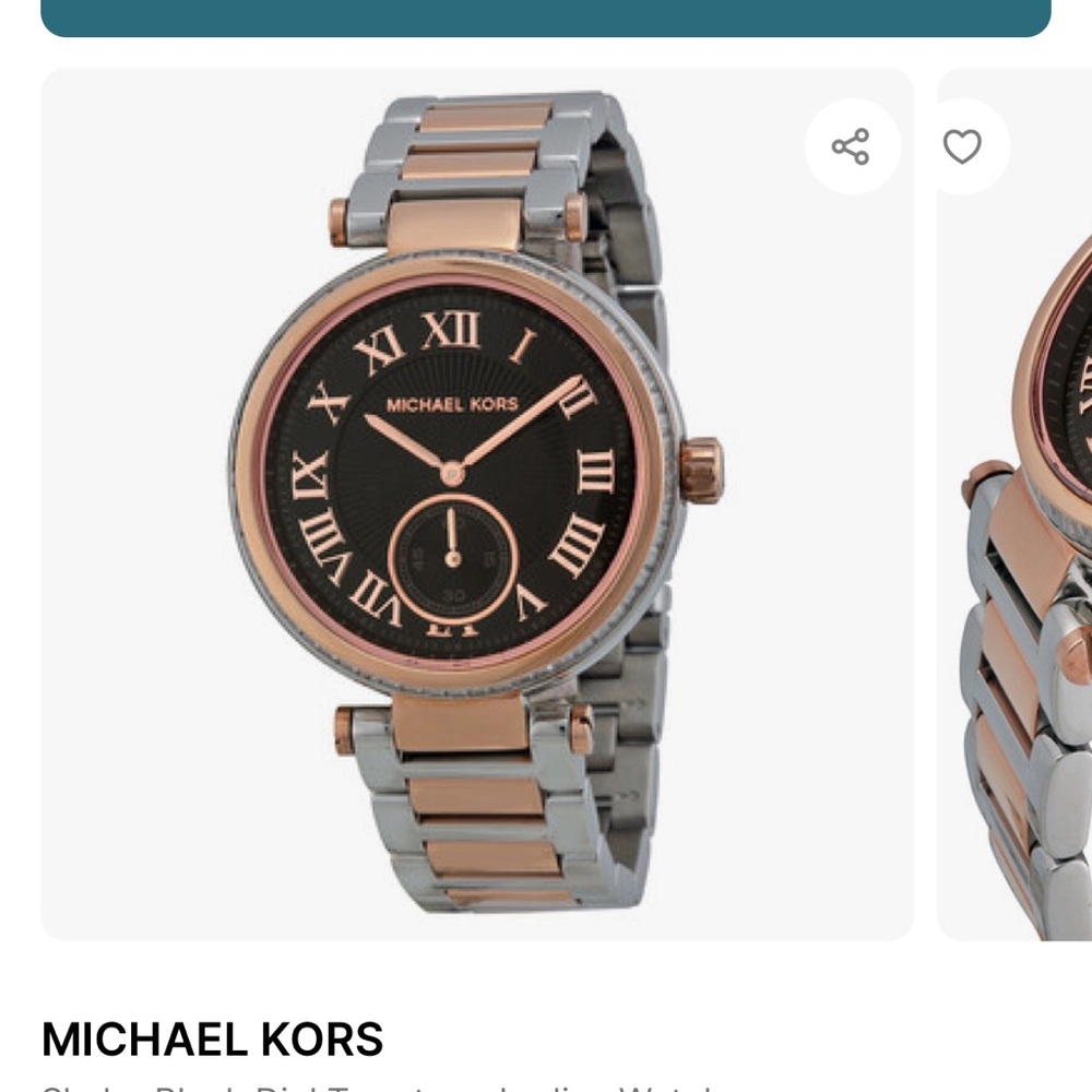 Michael Kors Black and Rose Gold Watch